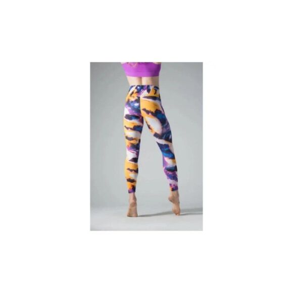 Agstract Apparel Lotus Leggings Size XS Colorful Athletic Yoga Exclusive Print - Picture 2 of 7